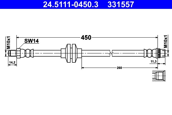 Bromsslang, Framaxel Ate 24.5111-0450.3 ATE