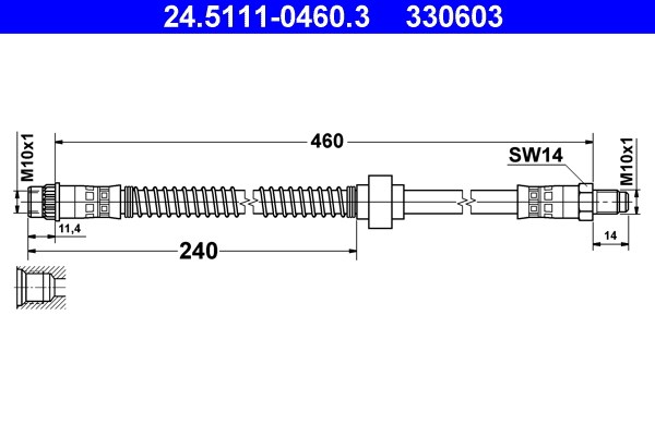 Bromsslang, Framaxel Ate 24.5111-0460.3 ATE