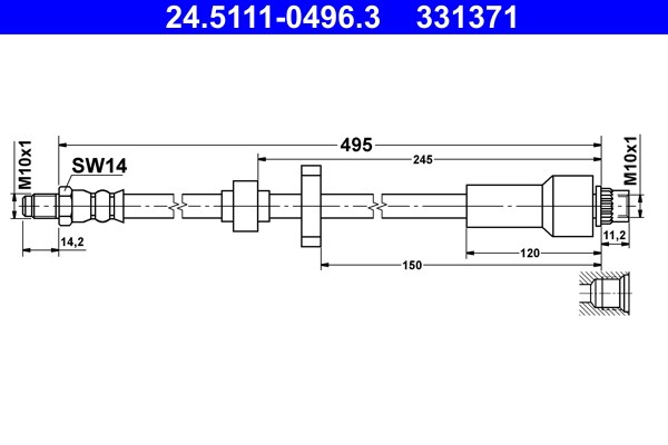Bromsslang, Framaxel Ate 24.5111-0496.3 ATE