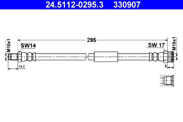 Bromsslang, Bakaxel Ate 24.5112-0295.3 ATE