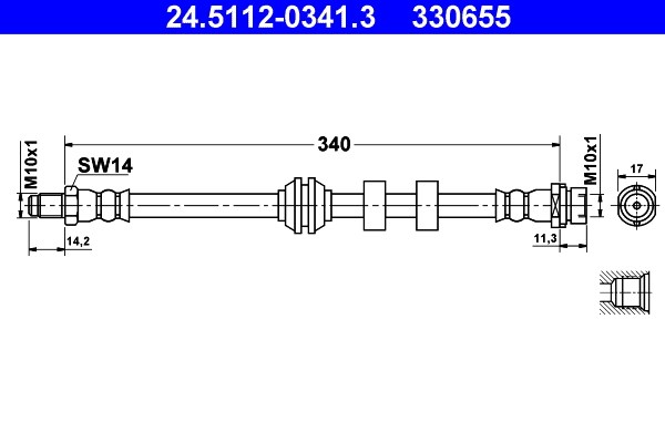 Bromsslang, Framaxel Ate 24.5112-0341.3 ATE