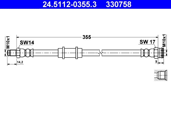 Bromsslang, Framaxel Ate 24.5112-0355.3 ATE