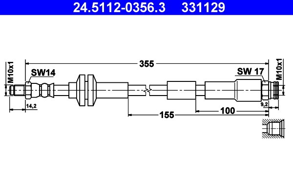 Bromsslang, Framaxel Ate 24.5112-0356.3 ATE