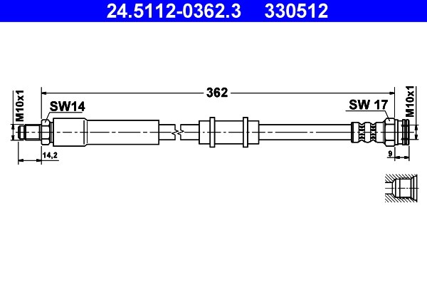 Bromsslang, Framaxel Ate 24.5112-0362.3 ATE