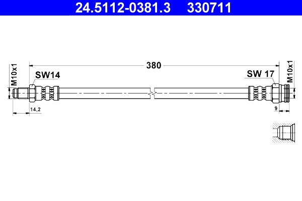 Bromsslang, Fram Ate 24.5112-0381.3 ATE