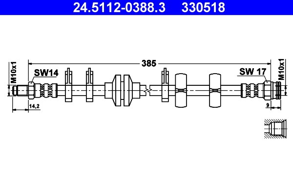 Bromsslang, Framaxel, framaxel höger Ate 24.5112-0388.3 ATE