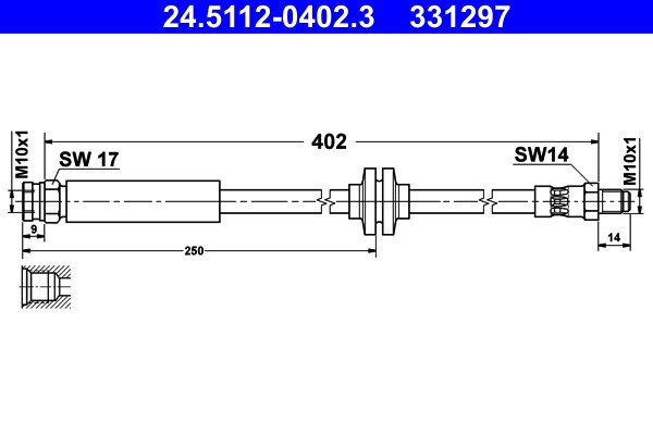 Bromsslang, Framaxel Ate 24.5112-0402.3 ATE