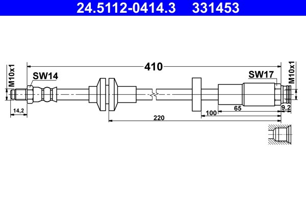 Bromsslang, Framaxel Ate 24.5112-0414.3 ATE