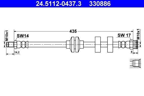 Bromsslang, Framaxel, Bakaxel Ate 24.5112-0437.3 ATE