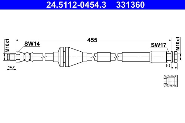 Bromsslang, Framaxel Ate 24.5112-0454.3 ATE