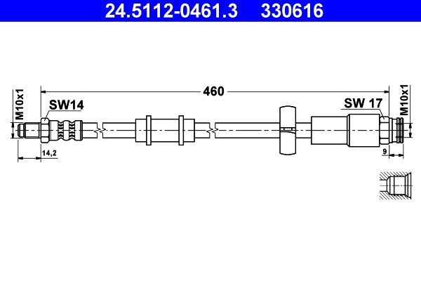 Bromsslang, Framaxel Ate 24.5112-0461.3 ATE