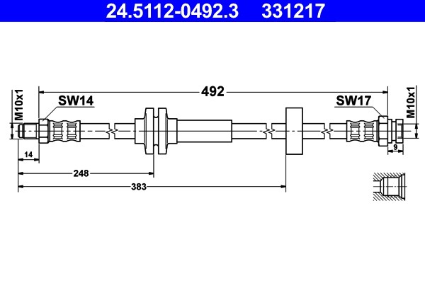 Bromsslang, Framaxel Ate 24.5112-0492.3 ATE