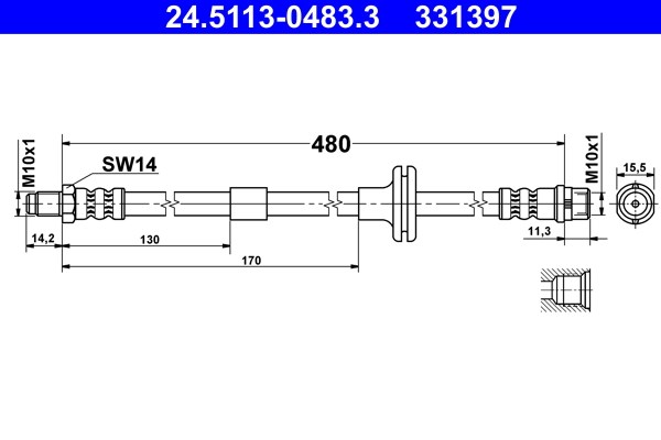 Bromsslang, Framaxel Ate 24.5113-0483.3 ATE