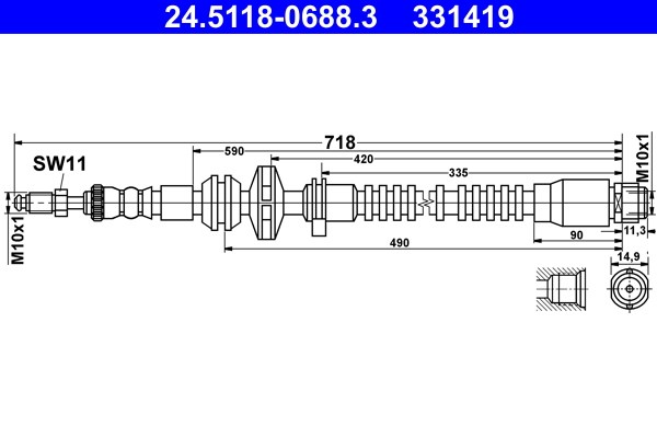 Bromsslang, Framaxel Ate 24.5118-0688.3 ATE