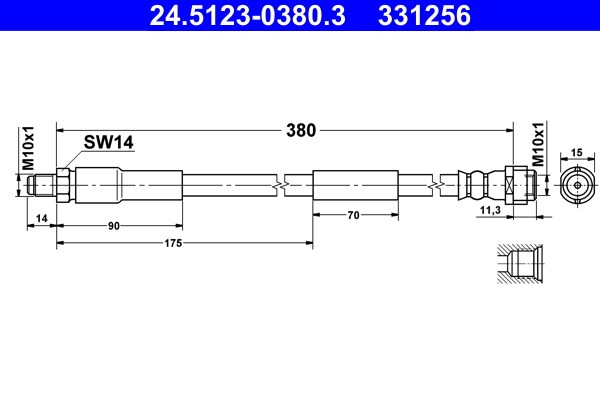 Bromsslang, Framaxel Ate 24.5123-0380.3 ATE