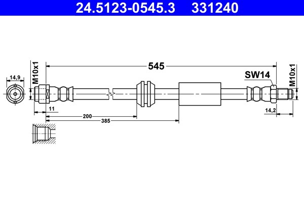 Bromsslang, Framaxel Ate 24.5123-0545.3 ATE