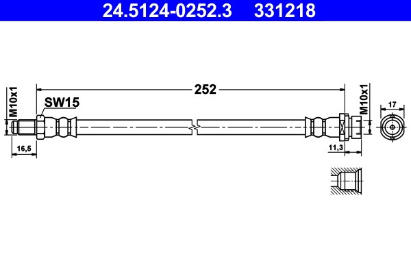 Bromsslang, Bakaxel Ate 24.5124-0252.3 ATE