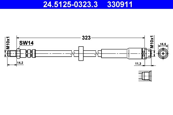 Bromsslang, Bakaxel Ate 24.5125-0323.3 ATE