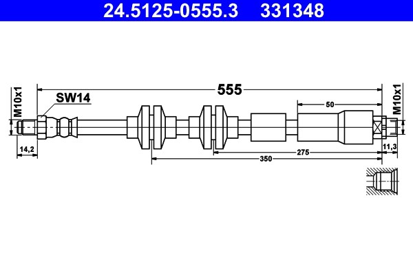 Bromsslang, Framaxel Ate 24.5125-0555.3 ATE