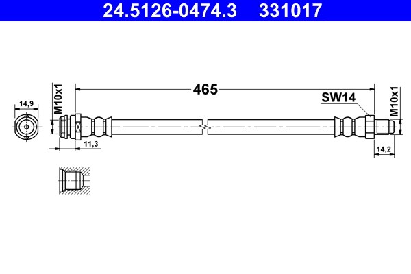 Bromsslang, Framaxel Ate 24.5126-0474.3 ATE
