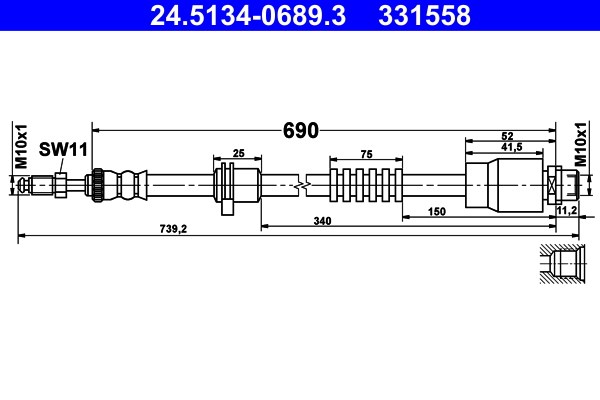 Bromsslang, Framaxel Ate 24.5134-0689.3 ATE