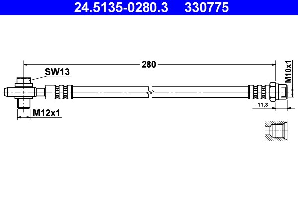 Bromsslang, Bakaxel Ate 24.5135-0280.3 ATE