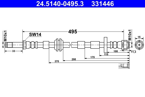 Bromsslang, Framaxel Ate 24.5140-0495.3 ATE
