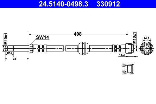 Bromsslang, Framaxel Ate 24.5140-0498.3 ATE