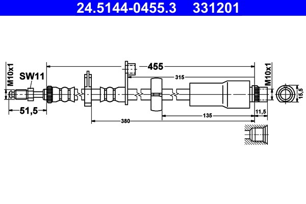 Bromsslang, Framaxel Ate 24.5144-0455.3 ATE