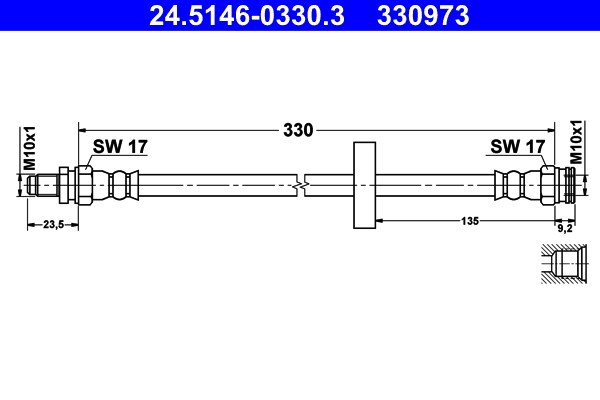 Bromsslang, Bakaxel Ate 24.5146-0330.3 ATE