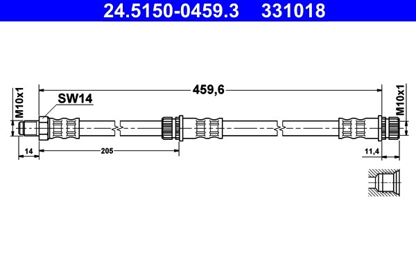 Bromsslang, Bakaxel Ate 24.5150-0459.3 ATE