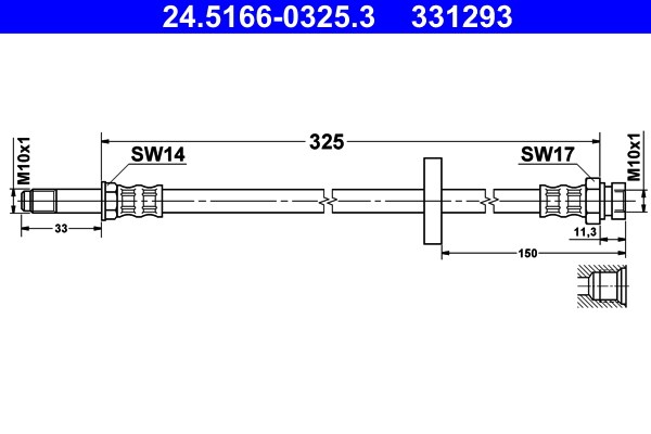 Bromsslang, Framaxel Ate 24.5166-0325.3 ATE