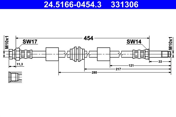 Bromsslang, Framaxel Ate 24.5166-0454.3 ATE