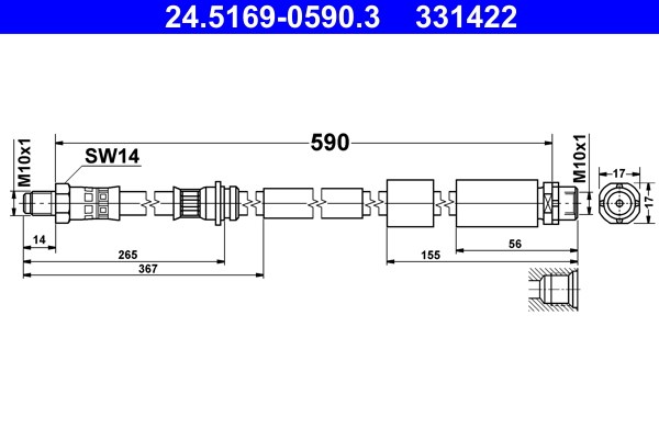 Bromsslang, Framaxel Ate 24.5169-0590.3 ATE