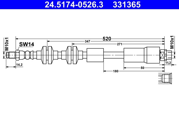 Bromsslang, Framaxel Ate 24.5174-0526.3 ATE