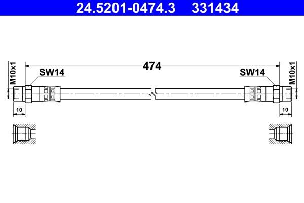 Bromsslang, Framaxel Ate 24.5201-0474.3 ATE