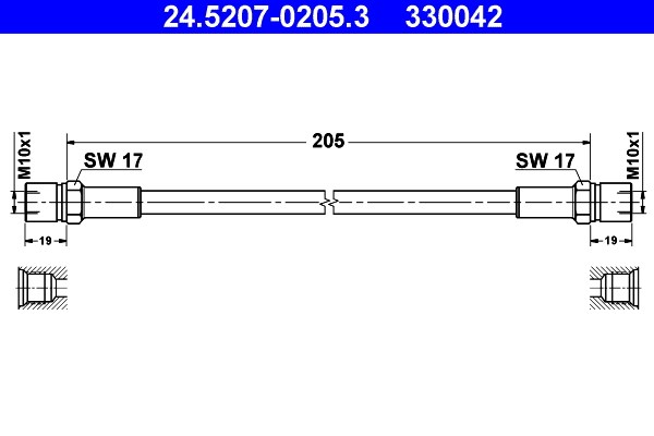 Bromsslang, Bakaxel Ate 24.5207-0205.3 ATE