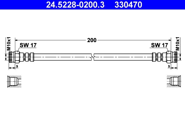 Bromsslang, Bakaxel Ate 24.5228-0200.3 ATE