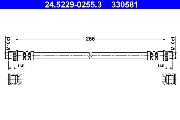 Bromsslang, Bakaxel Ate 24.5229-0255.3 ATE