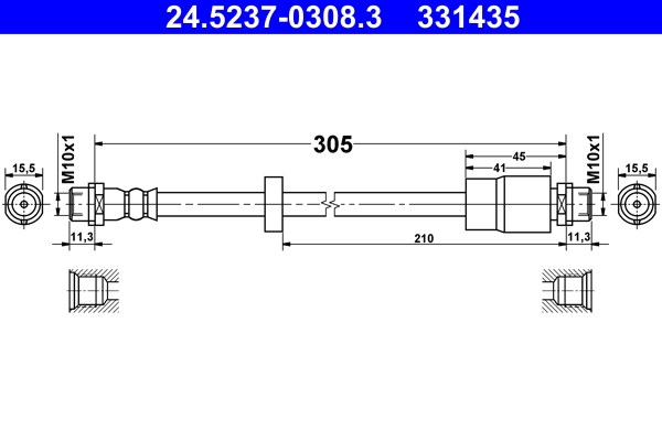 Bromsslang, Framaxel Ate 24.5237-0308.3 ATE