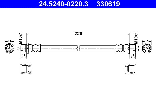 Bromsslang, Bakaxel Ate 24.5240-0220.3 ATE
