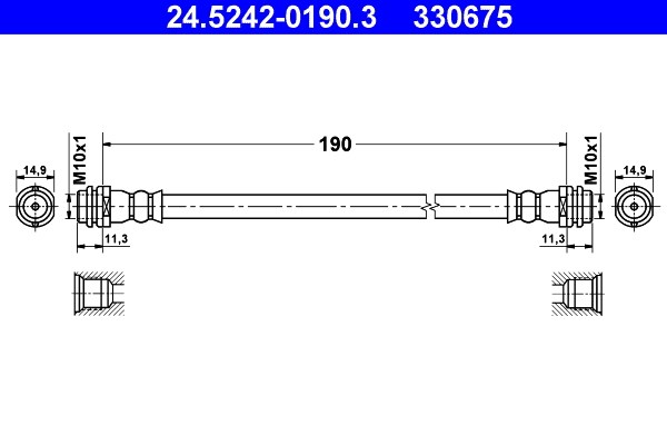 Bromsslang, Bakaxel Ate 24.5242-0190.3 ATE