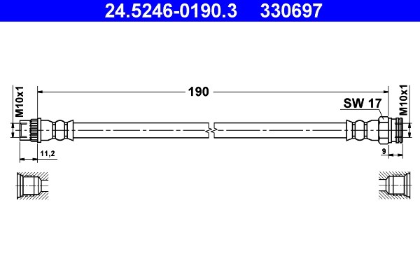 Bromsslang, Bakaxel Ate 24.5246-0190.3 ATE