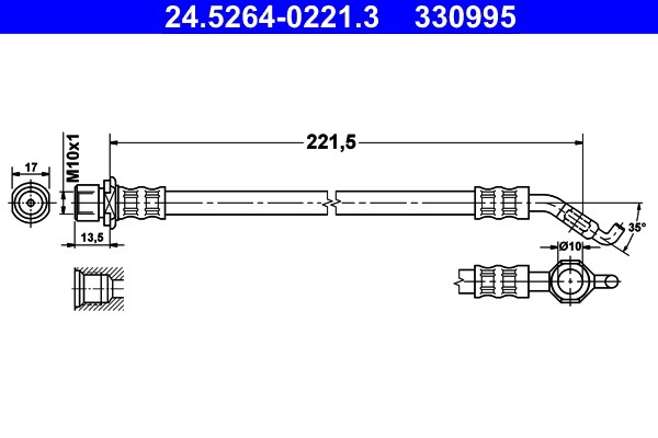 Bromsslang, Bakaxel Ate 24.5264-0221.3 ATE