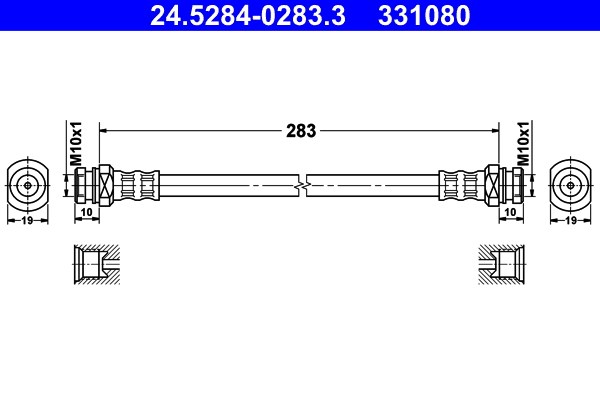 Bromsslang, Bakaxel Ate 24.5284-0283.3 ATE