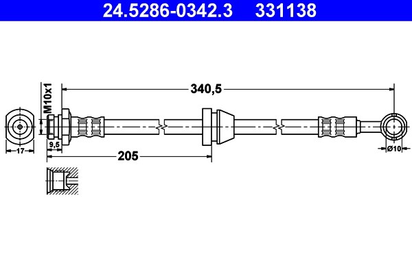 Bromsslang, Framaxel Ate 24.5286-0342.3 ATE