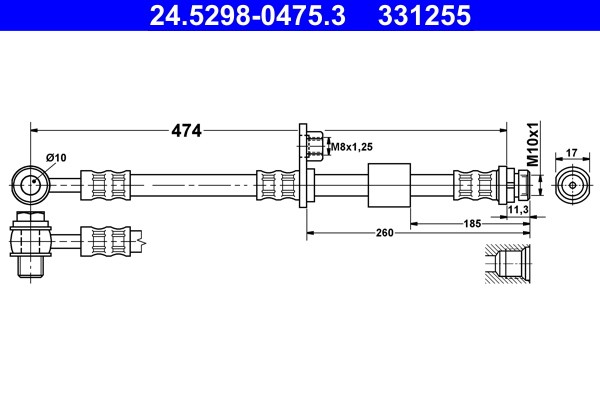 Bromsslang, Framaxel Ate 24.5298-0475.3 ATE