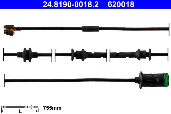 Varningssensor, bromsbeläggslitage, Framaxel Ate 24.8190-0018.2 ATE