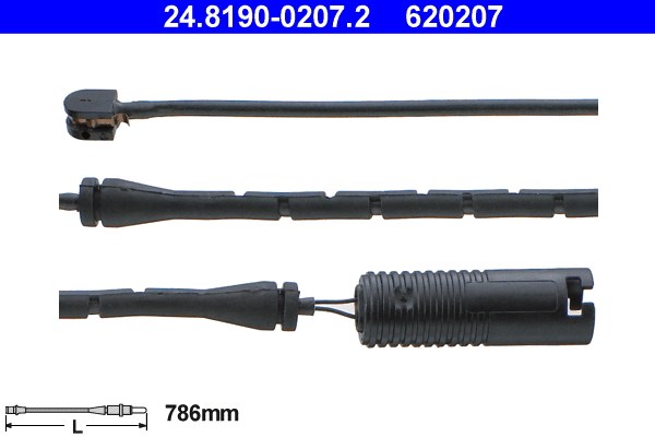 Varningssensor, bromsbeläggslitage, Framaxel Ate 24.8190-0207.2 ATE