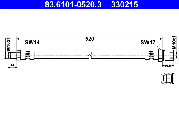 Bromsslang, Bakaxel Ate 83.6101-0520.3 ATE